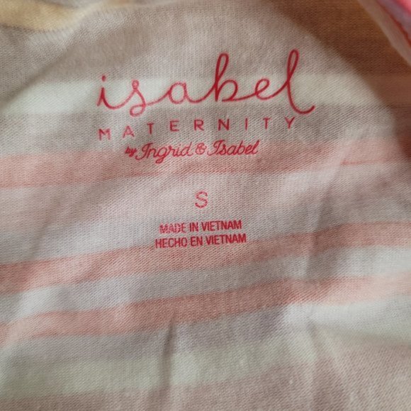 Isabel Maternity Women's White & Pink Below Knee Length Maternity Dress - Picture 5 of 7